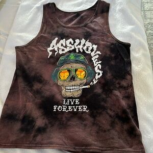 Purple Weed Assholes Live Forever Tank Top. Make me an offer